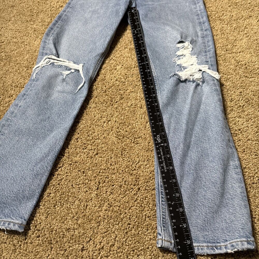 Agolde Jeans Riley Crop Womens Size 24 High Rise Straight Distressed Denim - Picture 7 of 9